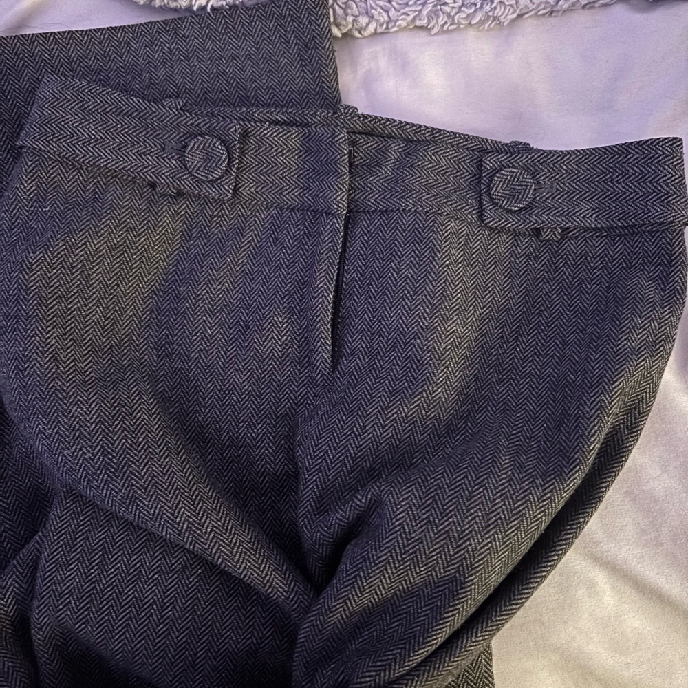 Ann Taylor Black and White Herringbone Pants